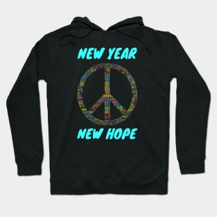 2021 New Year New Hope in Peace Symbol Hoodie